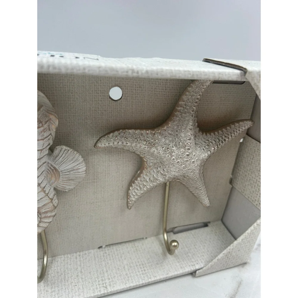 Under the Sea Collection 3 Piece Coastal Wall Hook Set Seahorse Starfish Shell